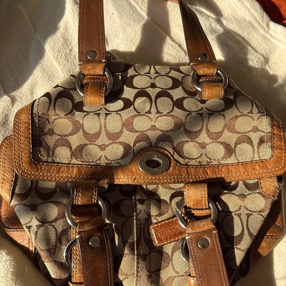 VTG Coach 10986 Chelsea Signature Turn Lock Satchel Medium Shoulder Tote Handbag - Picture 1 of 6